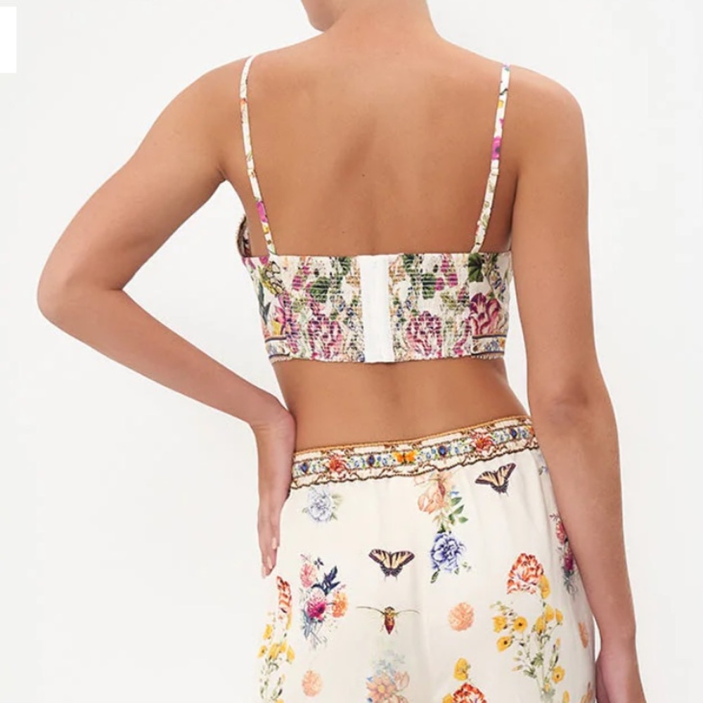 Camilla 2 piece skirt set Queens Bee New Silk crop top and skirt set L - Picture 3 of 9